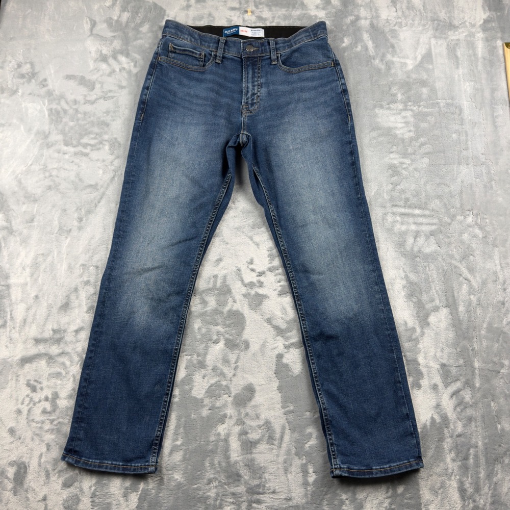 Old Navy 360 Stretch Straight Leg Jeans Mens 29x30 Blue Medium Wash Go-Recycled